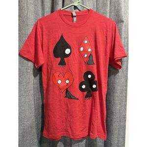 Tim Burton Las Vegas Card Creatures Red T-Shirt  NWT unisex Size Small